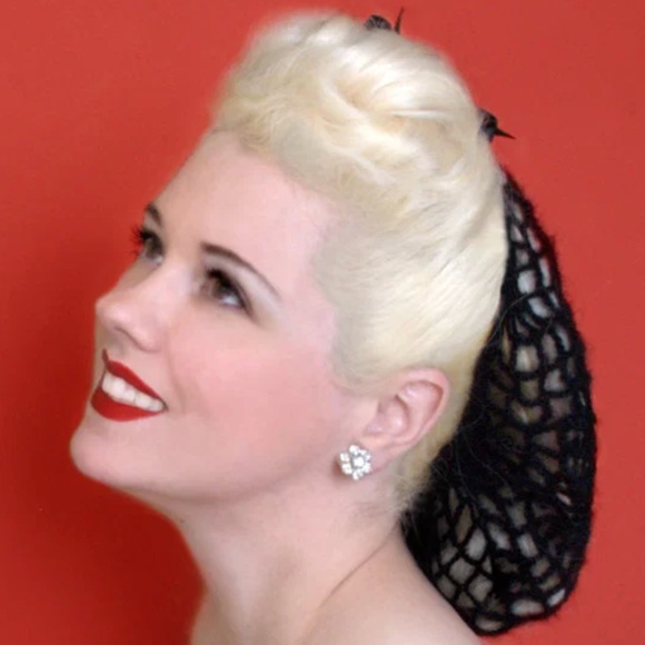 House Of Adornments Accessories - Black Pinup Retro rockabilly Vintage Hair Snood